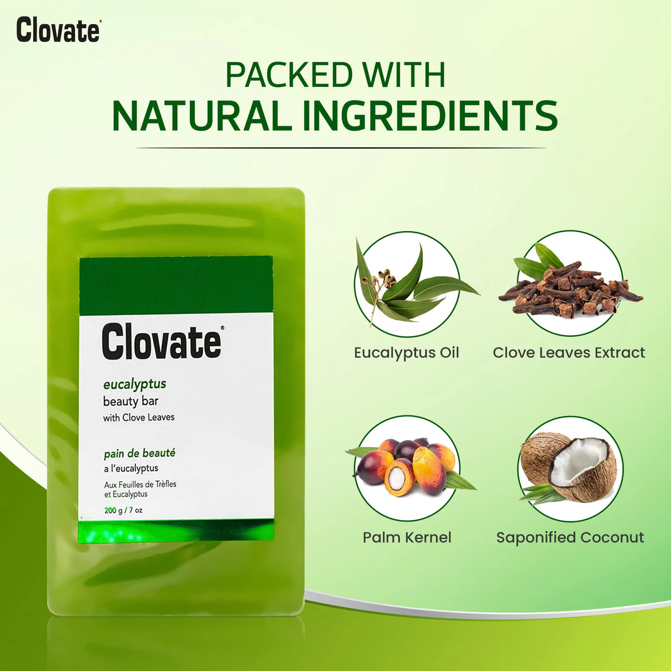 Clovate Eucalyptus Beauty Bar 200g