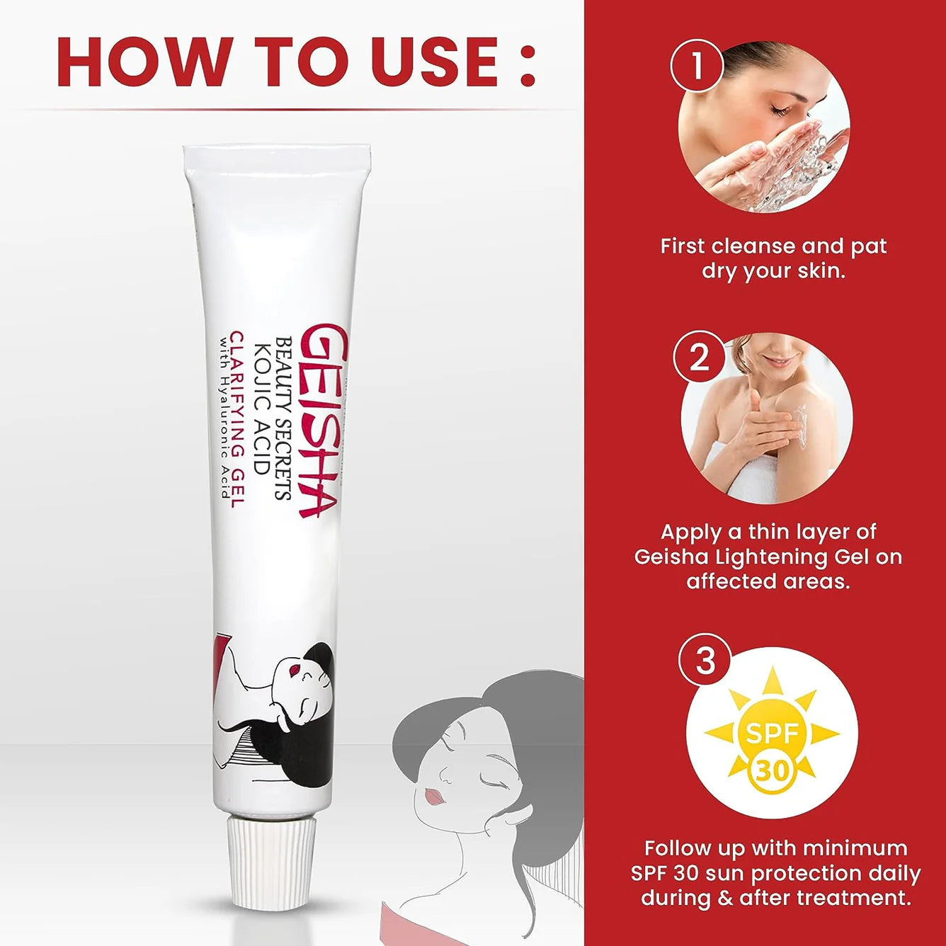 Geisha Clarifying Gel with Kojic Acid & Hyaluronic Acid 30g