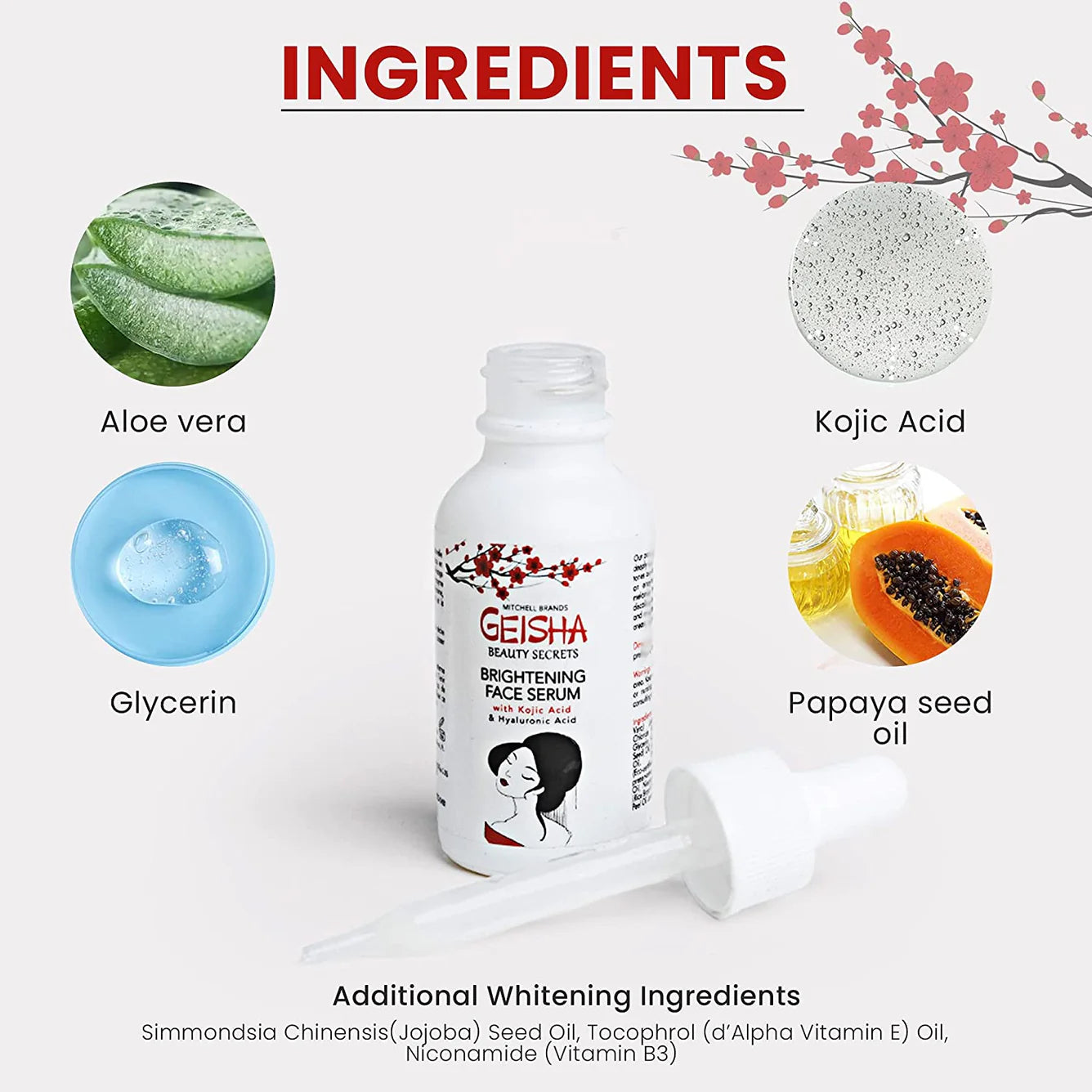 Geisha Kojic Acid Face Brightening Serum - Gluten-free serum - 30ml / 1 fl oz