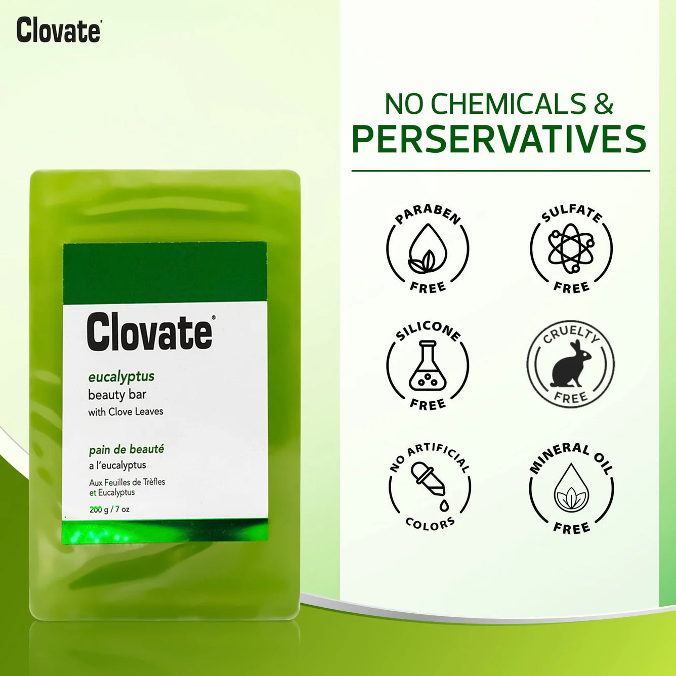 Clovate Eucalyptus Beauty Bar 200g