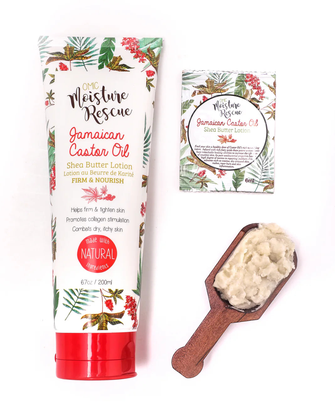 Moisture Rescue Shea Butter Lotion Tube with Jamaican Castor Oil