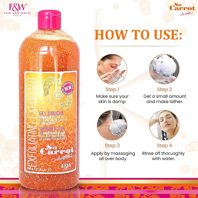 Fair & White So Carrot Exfoliating Shower Gel 940ml