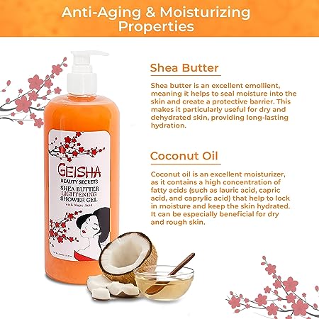 Geisha Beauty Secret Shower Gel Lightening and Moisturizing 33 Fl oz