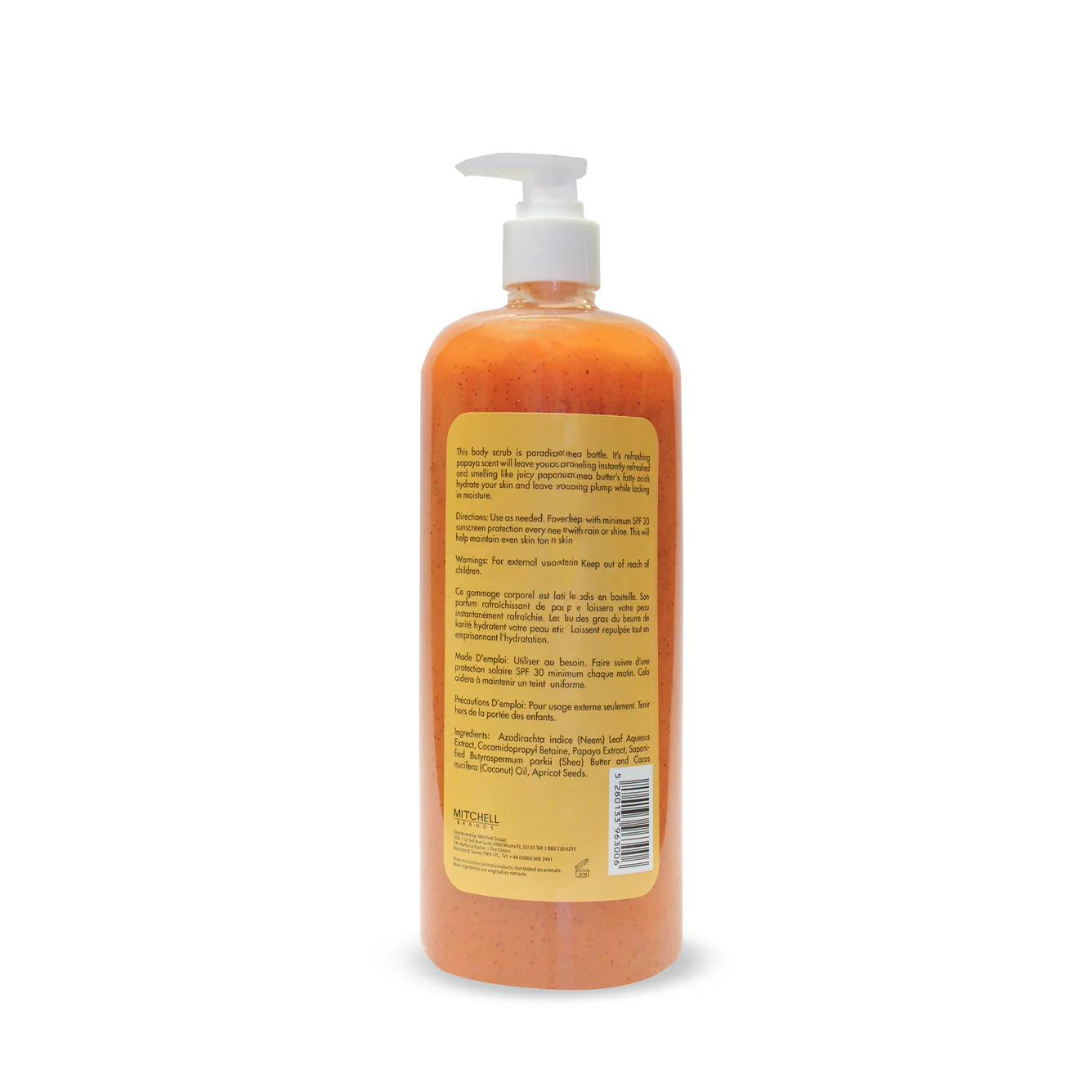Organic Extract of Papaya Exfoliating Shea Butter Body Scrub 1000ml