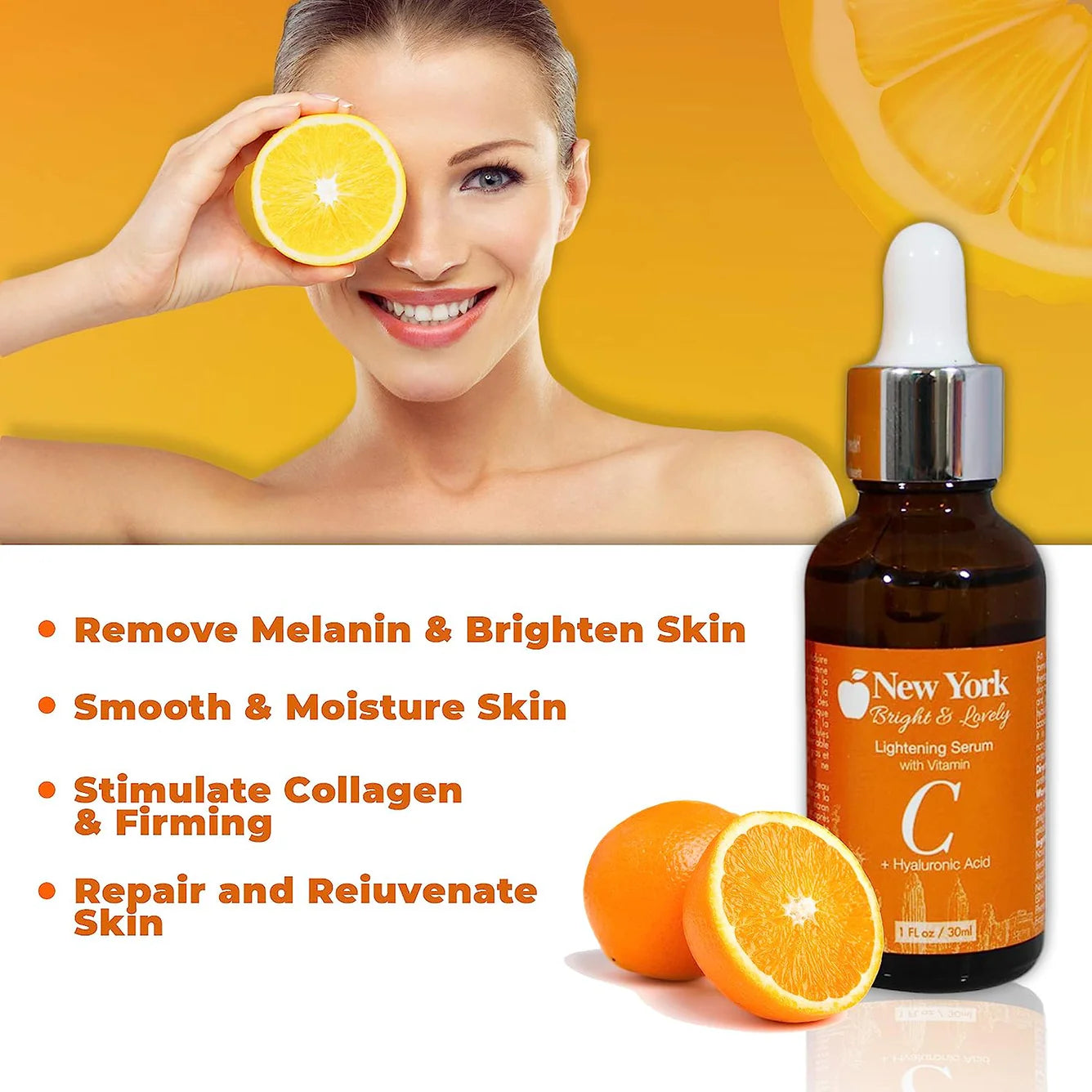 New York Bright & Lovely, Hyaluronic Acid Serum for Face | 1 Fl oz / 30 ml
