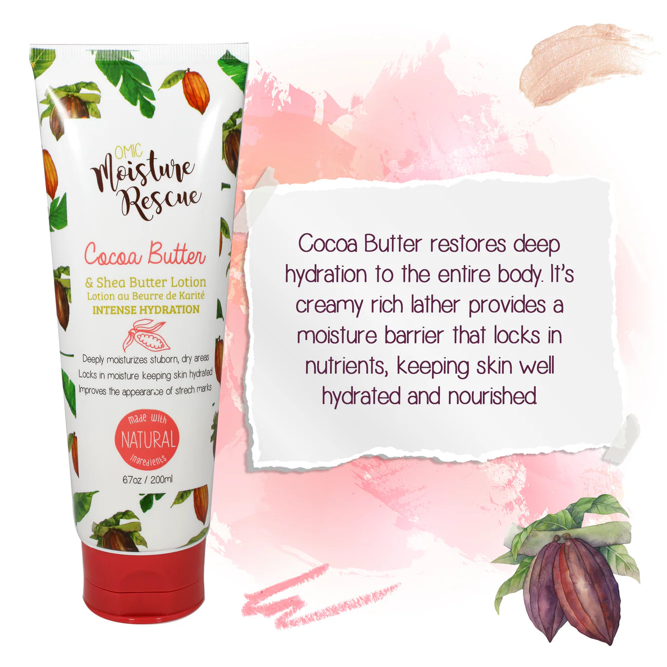 Moisture Rescue Shea Butter Lotion Tube with Cocoa Butter