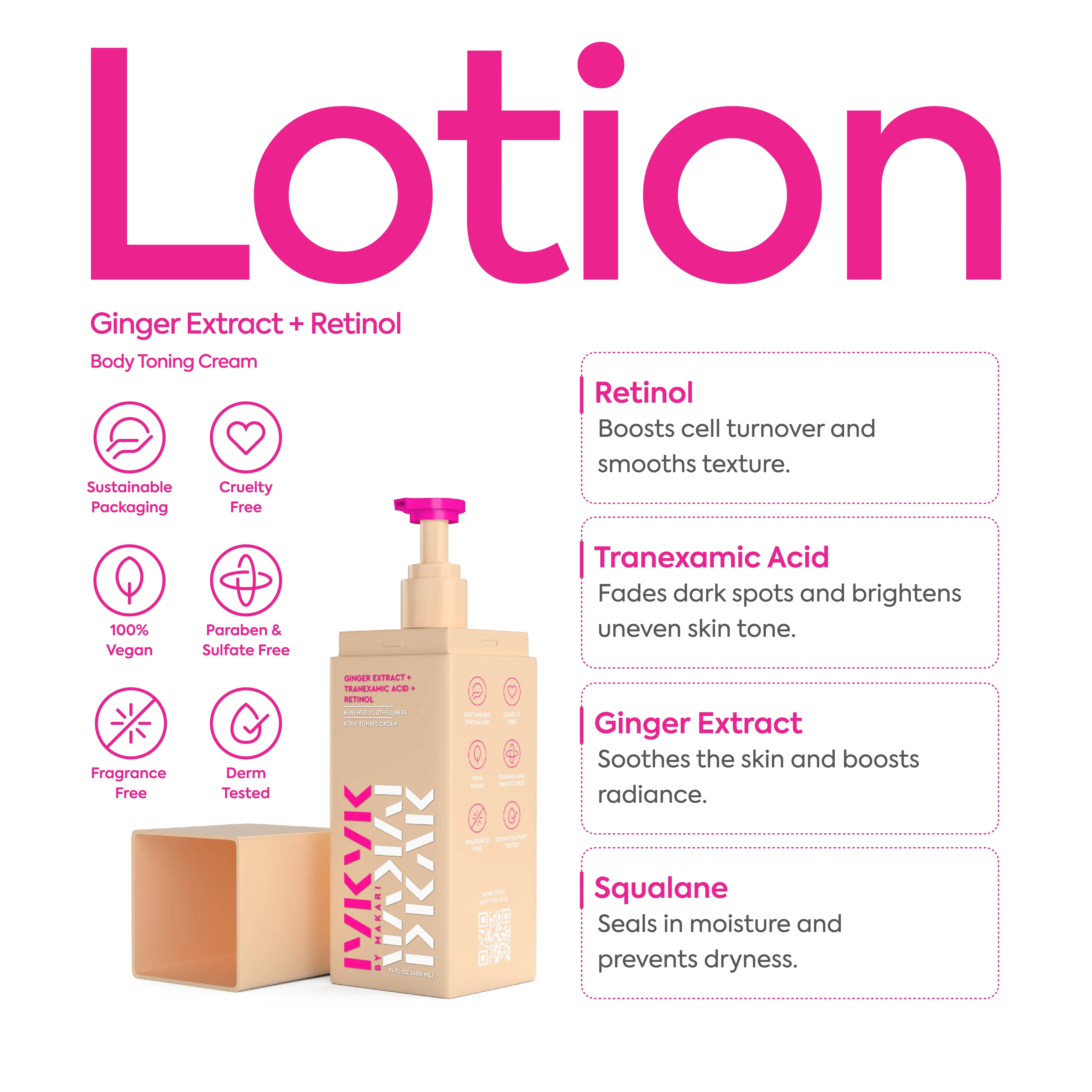 Ginger Extract + Tranexamic Acid + Retinol Body Toning Cream - IYKYK