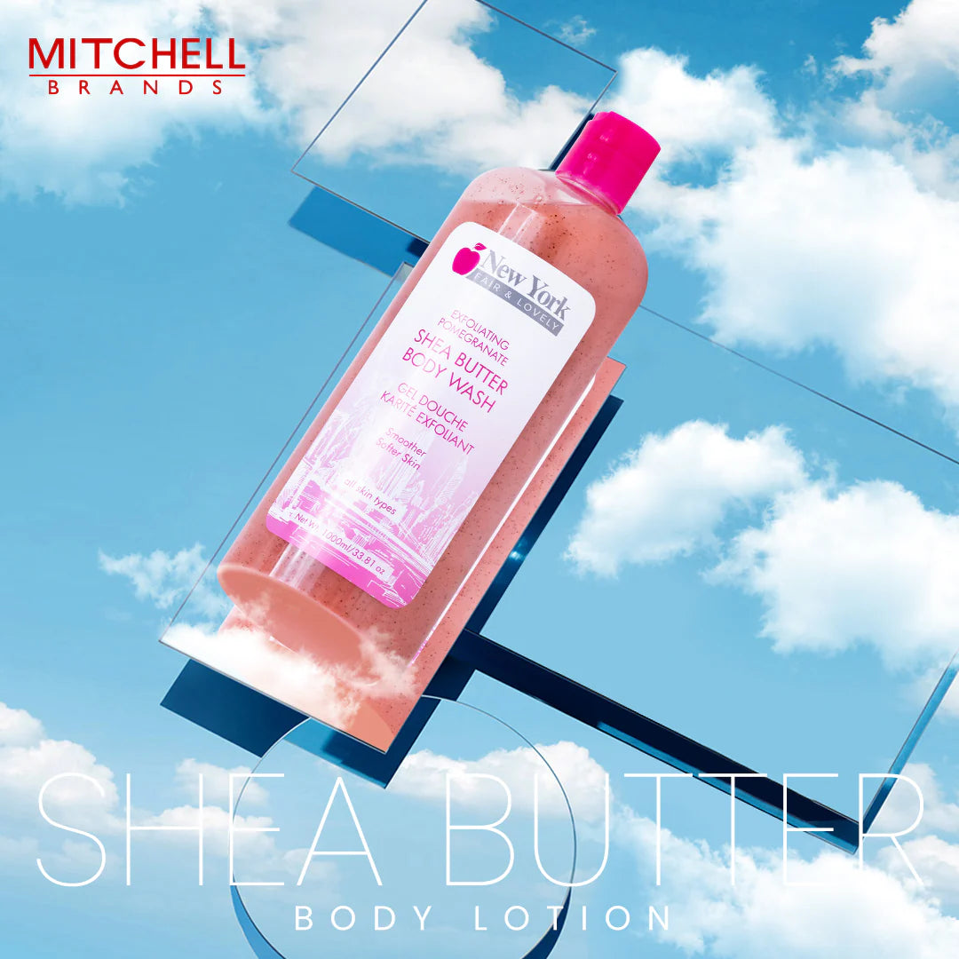 New York Fair & Lovely Exfoliating Pomegranate Shea Butter Body Wash 1000ml