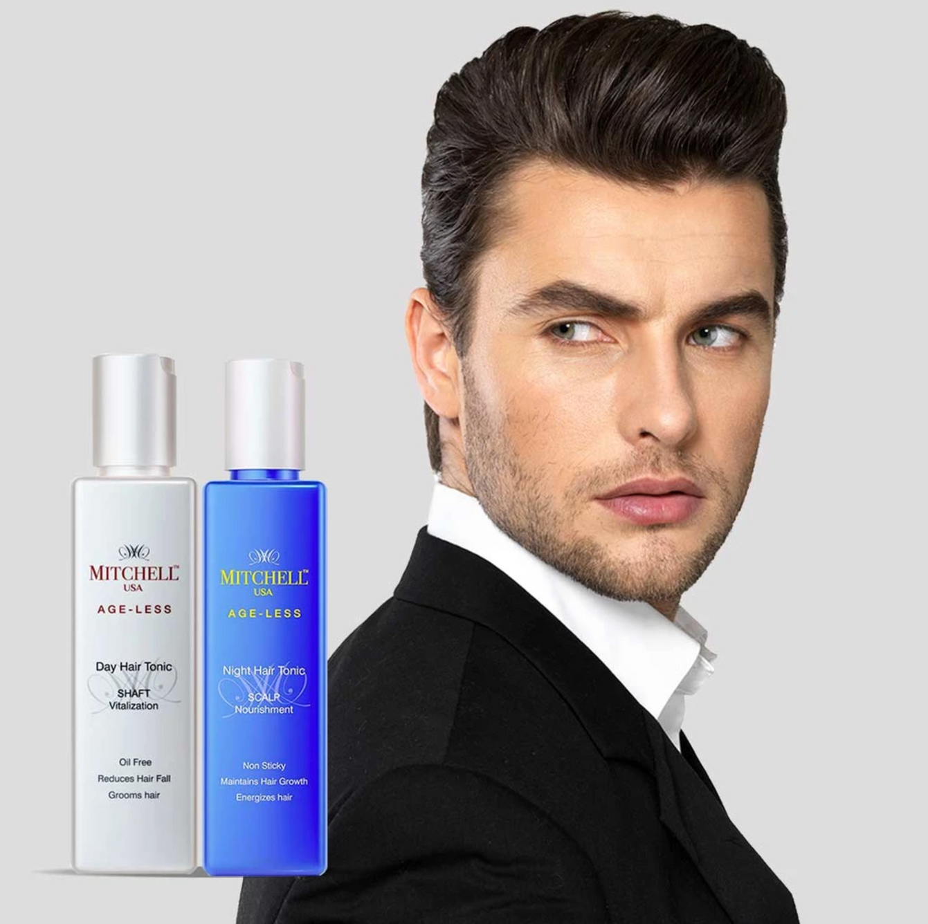 Mitchell Brands Ageless Day + Night Hair Tonic - SCALP Nourishment + SHAFT Vitalization-(I)