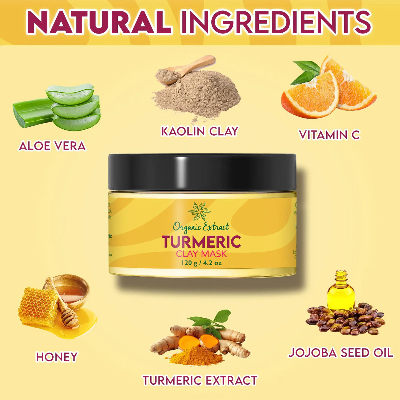 Organic Extract Turmeric Clay Mask 120g