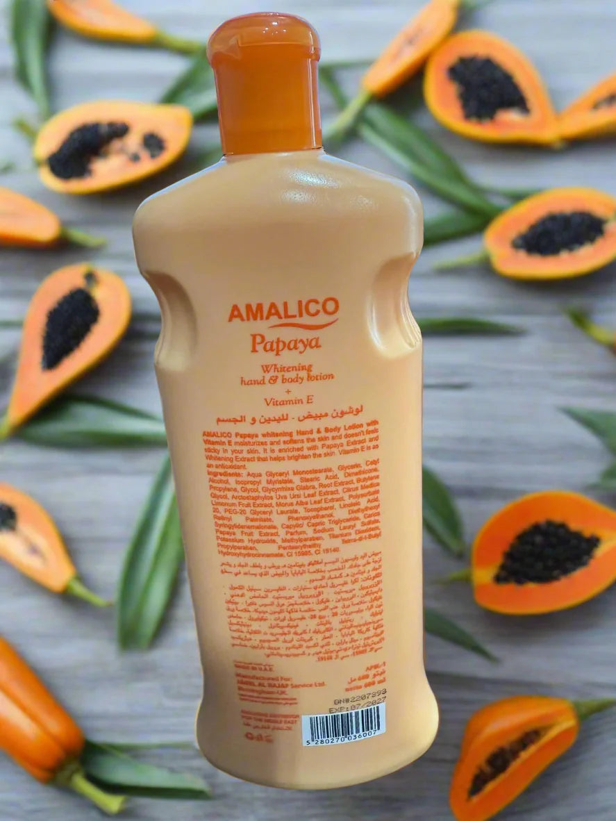 Amalico Papaya Whitening Hand & Body Lotion With Vitamin C 600 ML