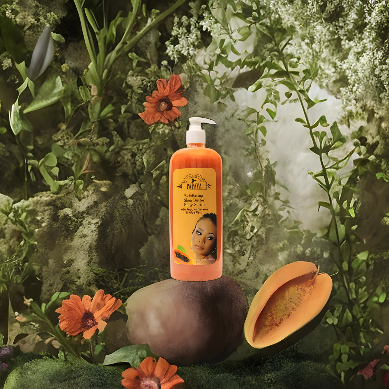 Organic Extract of Papaya Exfoliating Shea Butter Body Scrub 1000ml