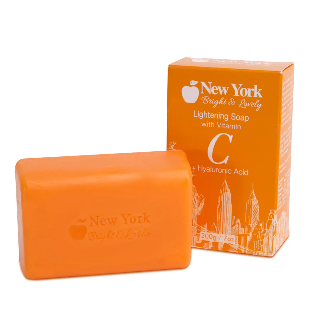 New York Bright & Lovely Lightening Soap with Vitamin C and Hyaluronic Acid - 200g / 7 Oz