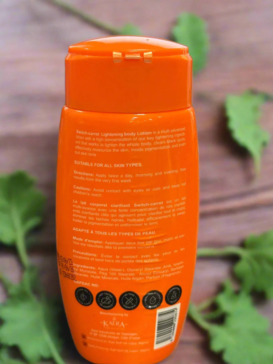 Switch Carrot Lightening Body lotion 250 Ml From KAERA